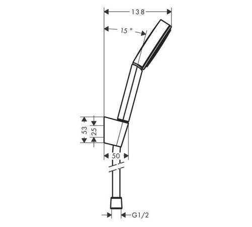 Душевой гарнитур Hansgrohe Pulsify 1jet Porter ручной душ держатель и шланг 125 см белый матовый 24301700