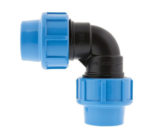 Угольник компрессионный равнопроходный Джилекс 25 мм 90° 9302