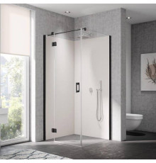 Уголок душевой Kermi LIGA 1000x1000x2000 мм черный матовый прозрачное стекло Kermiclean LI SNL 10020 3PK / LI TWP 10020 3PK