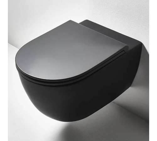 Унитаз подвесной Simas Trevi 56х37 см безободковый черный матовый TRV18 nero matt