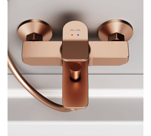 Смеситель для ванны и душа AM.PM X-Joy розовое золото F85A10044