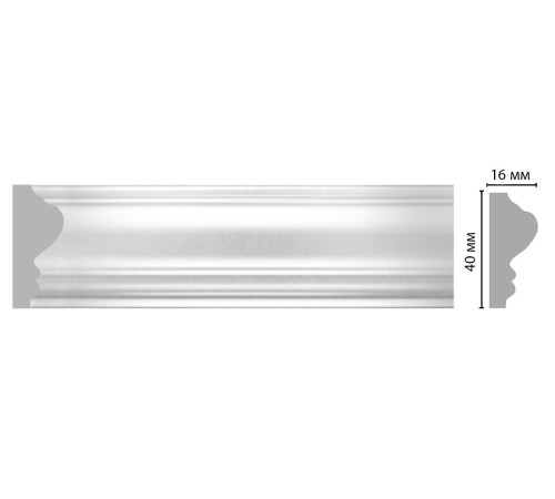 Молдинг гладкий DECOMASTER D030 дюрополимер 40х16х2000 мм D030