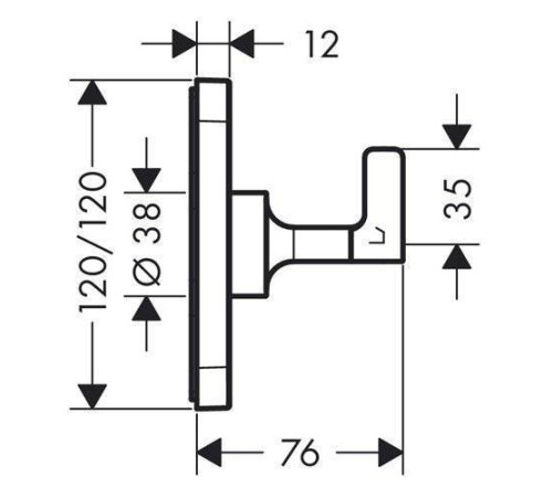 Вентиль запорный переключающий Axor Citterio E Trio/Quattro хром 36772000