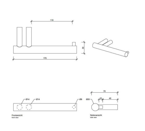 Держатель для туалетной бумаги Decor Walther Bar подвесной сталь матовая 0856676