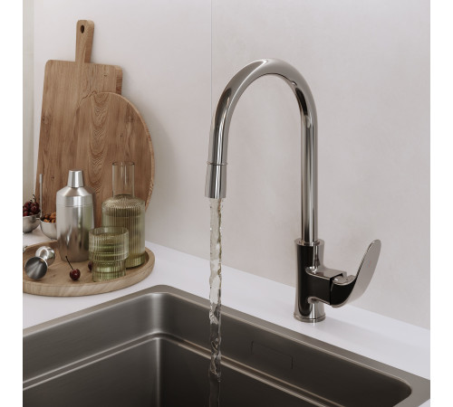Смеситель для кухни Laparet Lisera с выдвижным изливом N2042402LPT