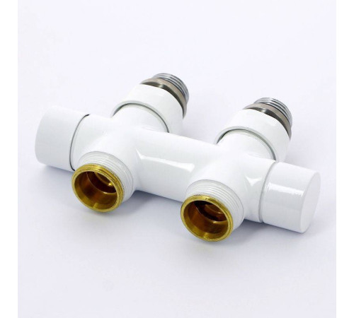 Узел ручной прямой Carlo Poletti с запорным клапаном без байпаса белый V48500EESB