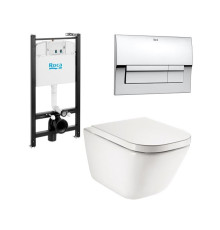 Комплект инсталляция с подвесным унитазом Roca The Gap сиденье и кнопка 893104100