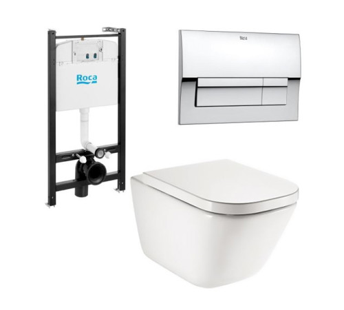 Комплект инсталляция с подвесным унитазом Roca The Gap сиденье и кнопка 893104100