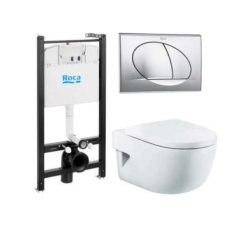 Комплект инсталляция с подвесным унитазом Roca Meridian сиденье и кнопка 893104110