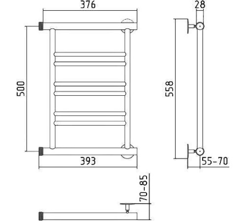 Полотенцесушитель водяной Стилье Минор 0601 39.3x55.8 см 00601-5040