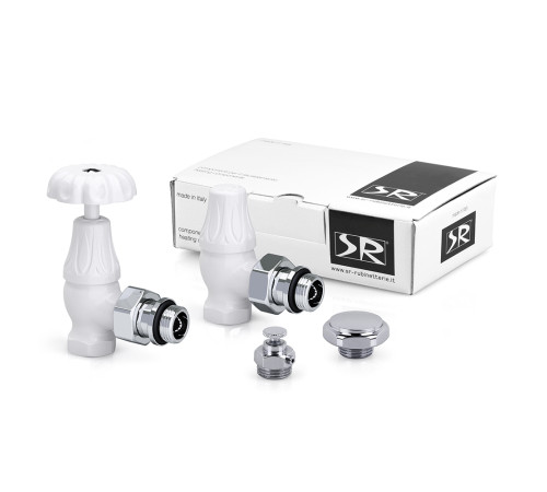 Комплект вентилей SR Rubinetterie Floral Old Style 1/2 угловой белый K337-1500VC0A