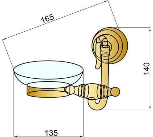 Мыльница подвесная Boheme Medici 23.5х16.5х14 см бронза 10603