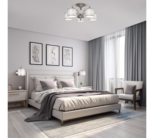 Бра с абажуром 60080/1 сатин-никель