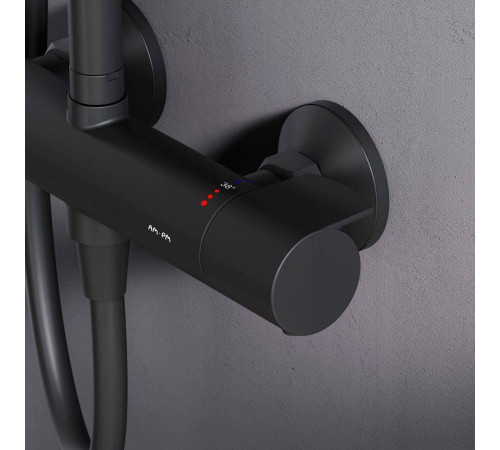 Душевая система AM.PM X-Joy с термостатом черный матовый F0785A422
