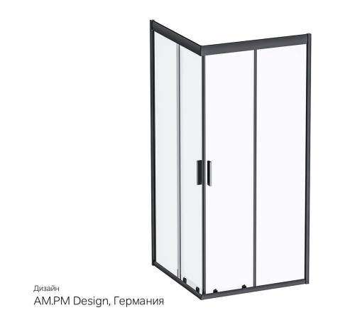 Душевое ограждение AM.PM Gem Black Edition 90х90 см без поддона W90G-403-090BT