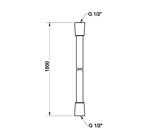 Шланг для душа Gessi 150 см 1/2 Black Metal Brushed PVD 01637#707