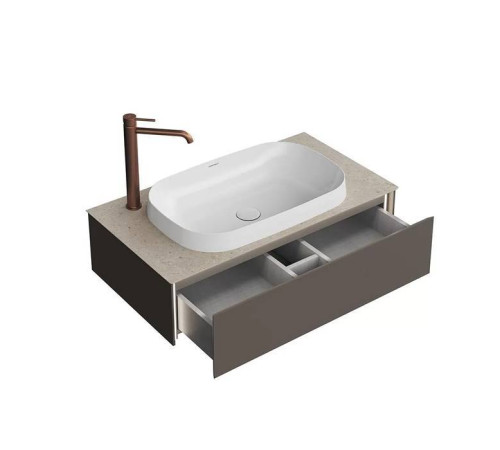 Тумба под раковину подвесная Kerama Marazzi Magica 88.4х48.5х22 см 1 ящик вечерний серый матовый MA.90.1/EGR.M