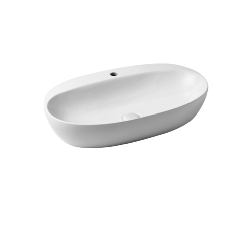 Раковина накладная Azzurra Elegance Circle 70x42x14 см Bianco lucido ELLA070420CMBI