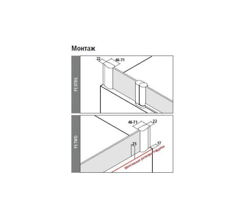 Штора на ванну Kermi Pega PE DTR 110x150 см черный матовый прозрачное стекло PE DTR 11015.AK
