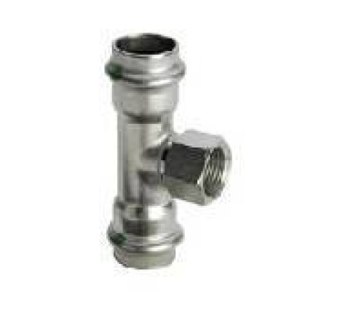 Тройник Viega Sanpress Inox с SC-Contur ВР 22x3/4x22 мм нержавеющая сталь 2317.2 437183