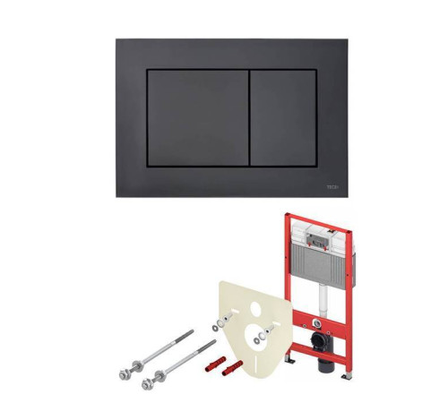 Комплект инсталляции 4 в 1 TECE TECEbase с панелью смыва черный матовый 9400414