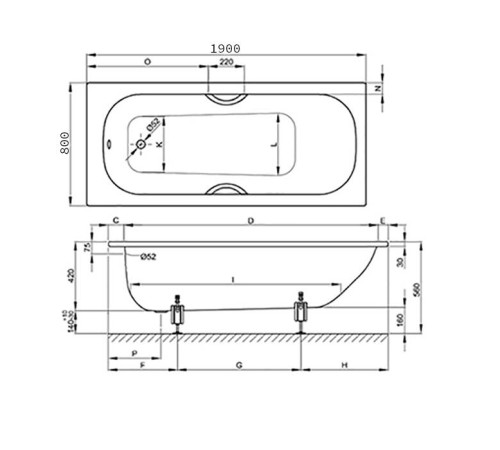 Ванна стальная Bette Form 190х80х42 см антишум Glaze Plus 2951-000 AD PLUS