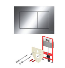 Комплект инсталляции 4 в 1 TECEbase 2.0 с панелью смыва TECEnow хром глянцевый 9400412