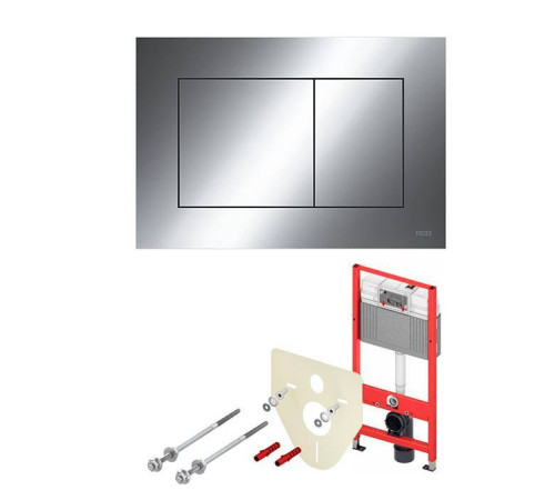 Комплект инсталляции 4 в 1 TECEbase 2.0 с панелью смыва TECEnow хром глянцевый 9400412