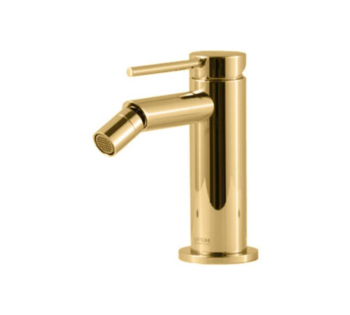 Смеситель для биде Gattoni Circle Two на 1 отверстие с донным клапаном Oro Brush 9150/91SG
