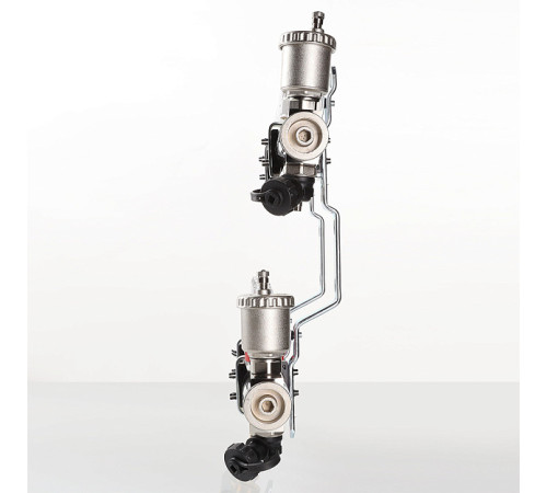 Коллекторный блок Valtec из нержавеющей стали с термоклапанами и расходомерами 1 x 9 выходов 3/4 Евроконус VTc.596.EMNX.0609