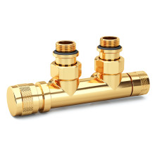 Узел нижнего подключения SR Rubinetterie Tondera угловой левый 1/2x3/4 Золото 0683-1500D0E0