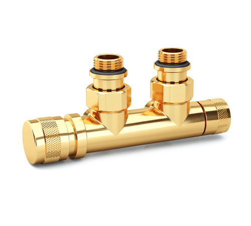 Узел нижнего подключения SR Rubinetterie Tondera угловой левый 1/2x3/4 Золото 0683-1500D0E0