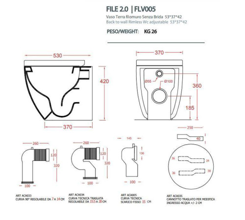 Унитаз напольный Artceram FILE 2.0 безободковый 53х37 см verde foresta FLV005 43 00
