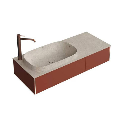 Тумба под раковину подвесная Kerama Marazzi Magica 115.4х48.5х22 см 2 ящика венецианский красный матовый MA.120.2/VR.M