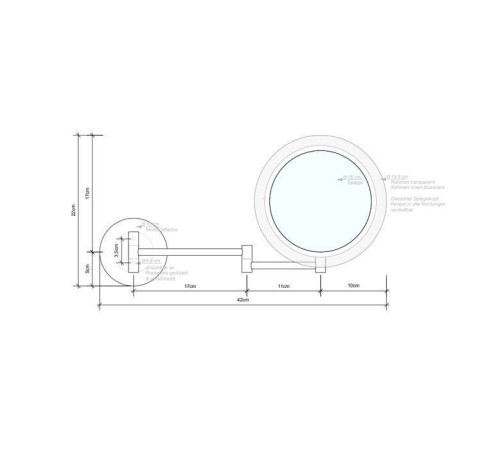 Зеркало косметическое Decor Walther BS 16 Touch подвесное 5x LED хром 0121400