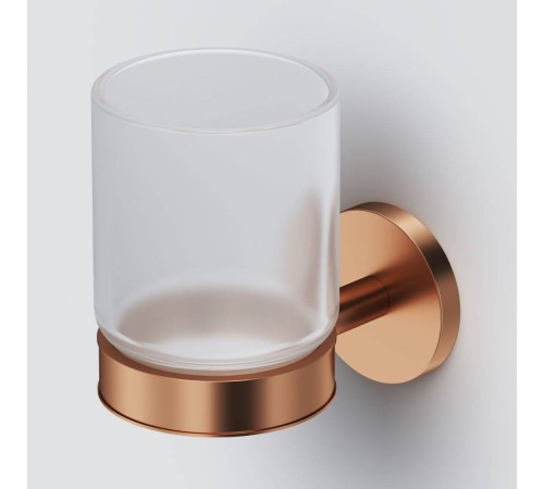 Стакан стеклянный с настенным держателем AM.PM X-Joy розовое золото A85A34344