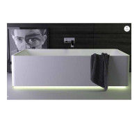 Ванна отдельностоящая Knief Shine 180х80х50 см со сливом и LED подсветкой белый матовый 0600-041-01