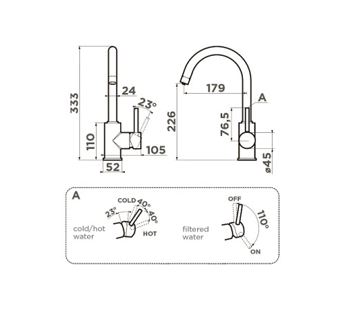 Смеситель для кухни Omoikiri Shinagawa 2 Plus под фильтр хром 4994338