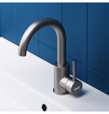 Смеситель для раковины Dorff Logic поворотный излив нержавеющая сталь D3002101SS