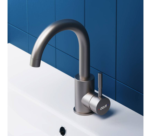 Смеситель для раковины Dorff Logic поворотный излив нержавеющая сталь D3002101SS