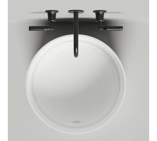 Раковина накладная Salini Armonia Round 02 45х45х2 см S-Stone белый матовый 130422M