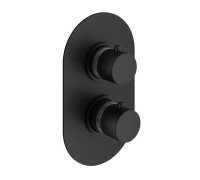 Смеситель для душа термостатический встраиваемый Plumberia Selection IXO на 2 выхода черный матовый XOT5040NO