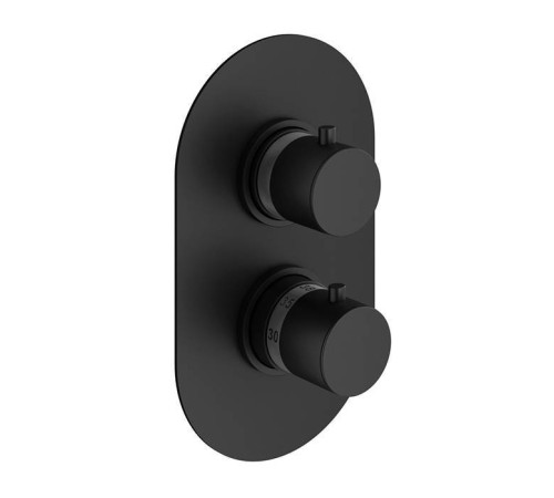 Смеситель для душа термостатический встраиваемый Plumberia Selection IXO на 2 выхода черный матовый XOT5040NO