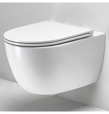 Унитаз подвесной Simas Trevi 56х37 см безободковый белый матовый TRV18 bi matt