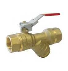 Кран шаровой Tiemme с сетчатым фильтром 3/4 ВР-ВР ручка-рычаг 2030023