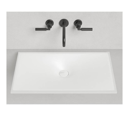 Раковина врезная снизу Salini Marea 70х40х12 см с переливом S-Stone белый матовый 1802213M