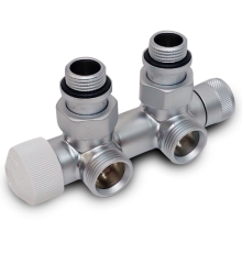 Узел нижнего подключения термостатический SR Rubinetterie угловой правый 1/2 x 3/4 E хром матовый 0684-1500CSE0