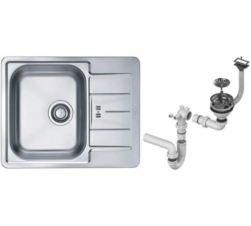 Мойка кухонная Alveus Line 60 615х500х160 мм оборачиваемая с сифоном 1065681