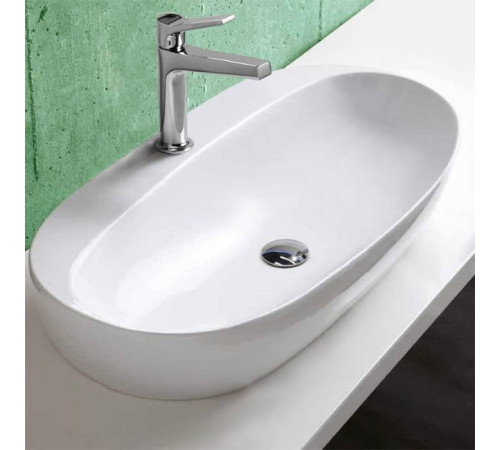 Раковина накладная Azzurra Elegance Circle 70x42x14 см Bianco lucido ELLA070420CMBI