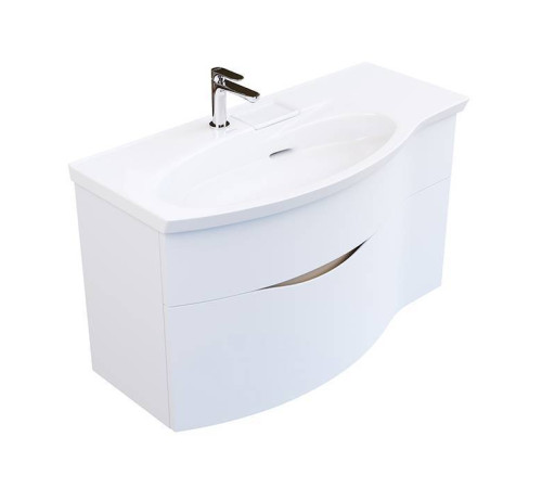 Тумба подвесная с раковиной Kerama Marazzi Riva 100 см левая белый матовый RV.wb.100Lh/RV.100Lh\WHT.M